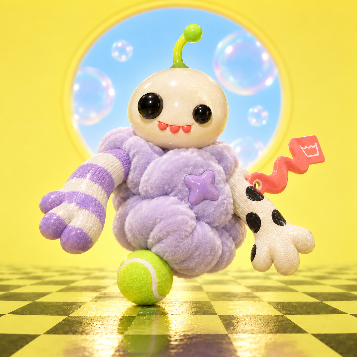 SLOPNU mutation with a plush laundry-cloud body