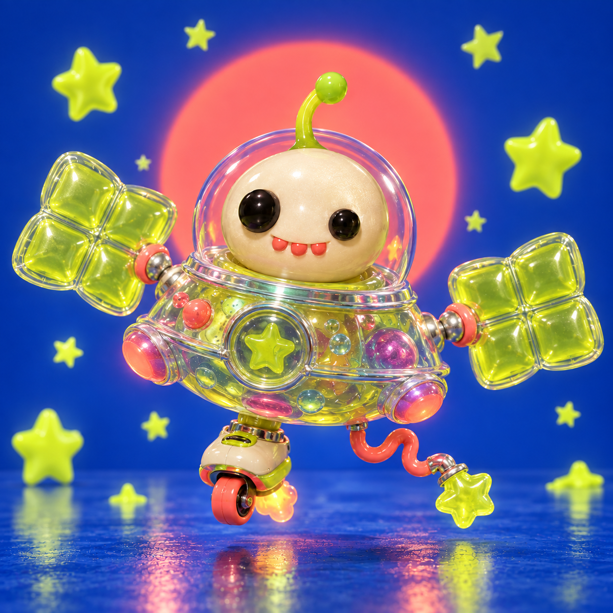 SLOPNU mutation with a soft orbital spacecraft body