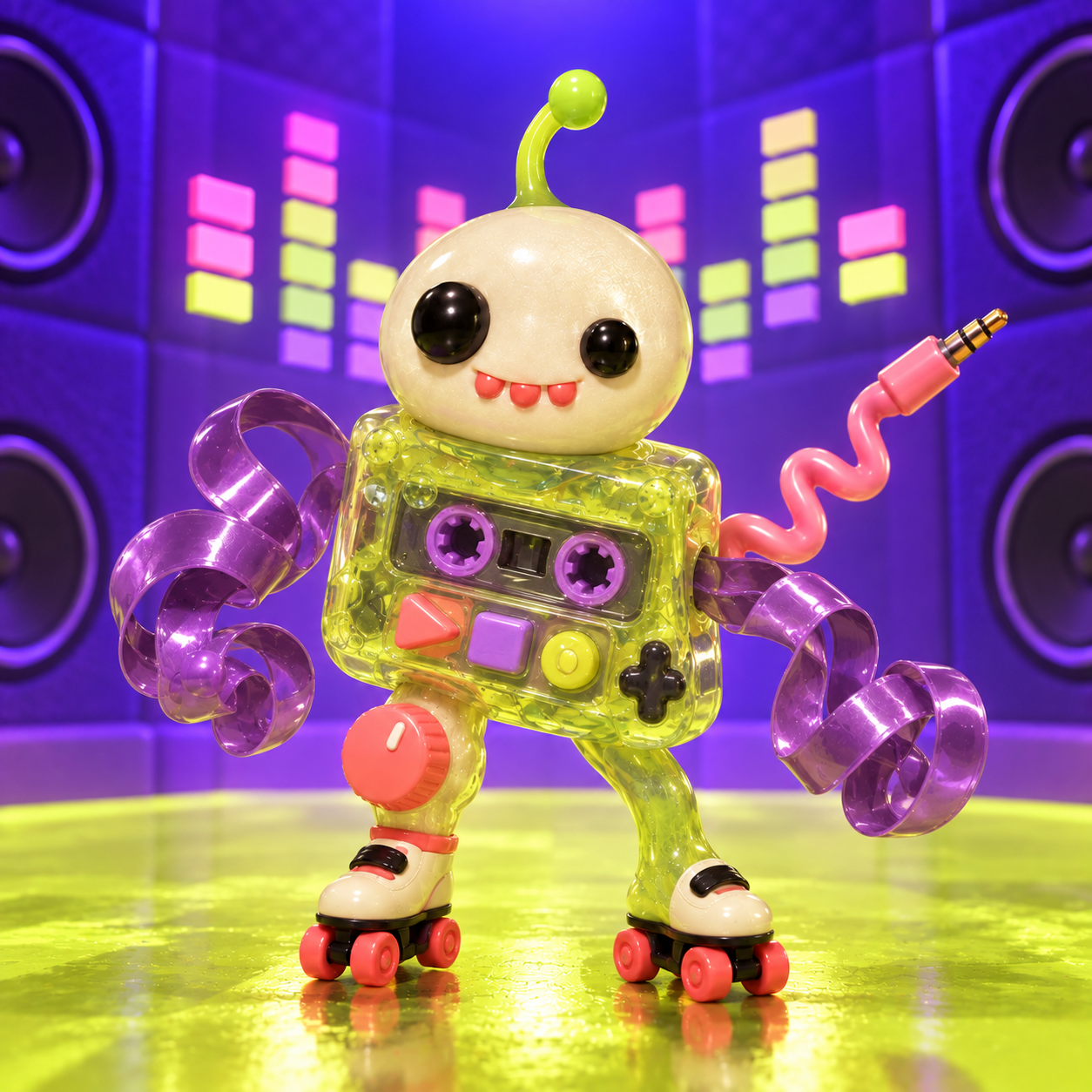 SLOPNU mutation with a translucent cassette-player body